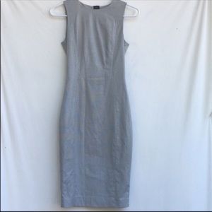 Gray lined midi work dress!